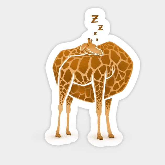 Sleeping Giraffe Sticker by tablar